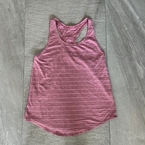 Lululemon Athletica Love Tank Top Stripe Heathered So Merlot White - Picture 2 of 4